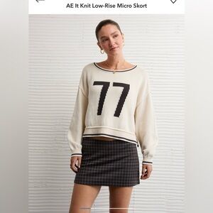 American Eagle AE It Knit Low-Rise Micro Skort – Size M Long – NWT